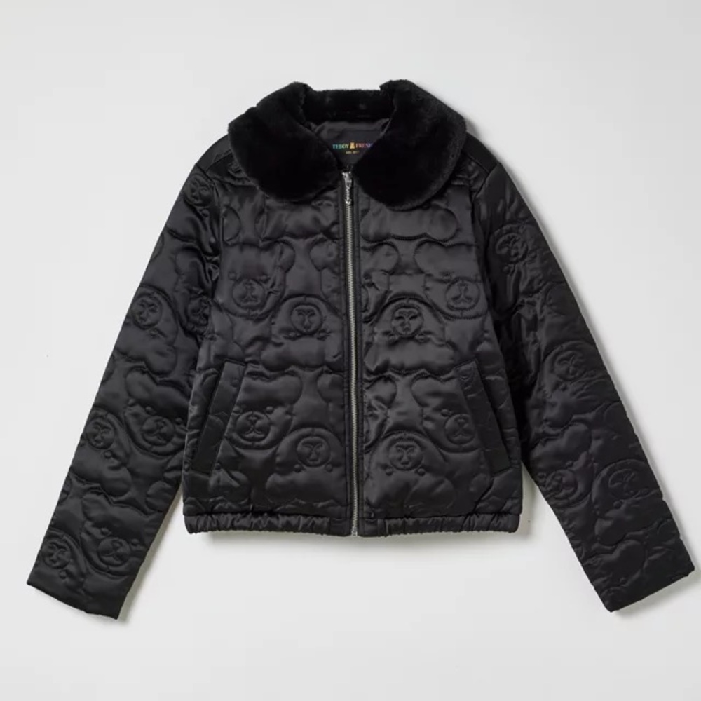 Teddy Fresh Black Bomber Jacket
